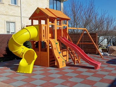 Детские площадки ИграГрад - Детская площадка для дачи "Клубный домик 3 с трубой"