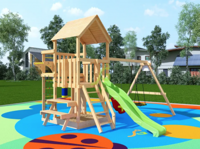 Деревянные детские площадки - Детская площадка из дерева Крафт Pro 1 (DIU)