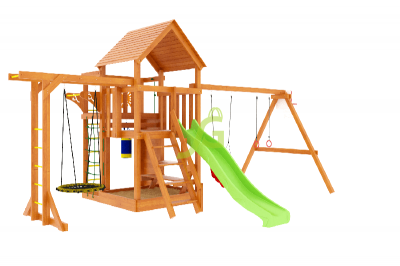 Детские комплексы с качелями - Детская площадка IgraGrad Крафт Pro 4 (скат 2,2)