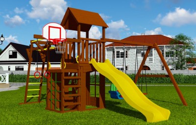 Уличные игровые комплексы для дачи - Детская площадка "Космо 4"