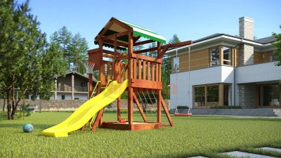 Детские комплексы с горкой и качелями - Детская площадка Савушка ХИТ 1