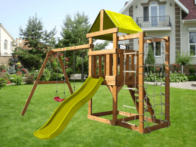 Маленькие детские площадки - Детская игровая площадка с горкой и качелями Babygarden Play 9