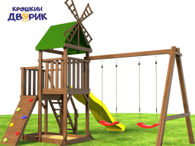Детские комплексы с качелями - Детская площадка для дачи "Мельница классик"