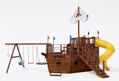 Детские комплексы с качелями - Детская площадка "Корабль Колумб"