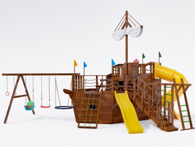 Детские комплексы с качелями - Детская площадка "Корабль Колумб 2"
