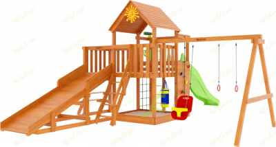 Детские комплексы с качелями - Детская площадка IgraGrad Крафт Pro 3 с зимней горкой