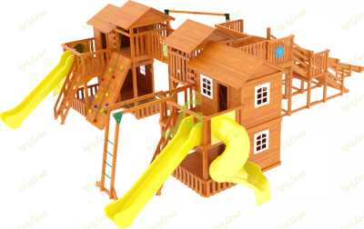 Детские комплексы с качелями - деревянная площадка "IgraGrad Домик 7 мод.3"