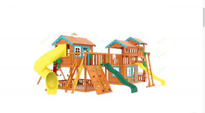 Детские комплексы с качелями - Детская деревянная площадка "IgraGrad Домик 6 Совенок"