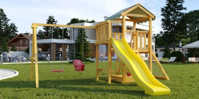 Детские комплексы с качелями - Детская площадка Савушка Мастер 2 Plus (горка 3 метра)