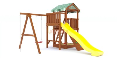 Товары - Детская площадка Савушка Мастер 1 (Махагон) Plus (горка 3 метра)