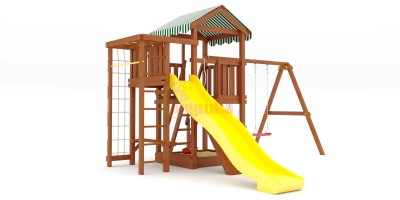 Уличные игровые комплексы для дачи - Детская площадка Савушка Мастер 3 (Махагон) Plus (горка 3 метра)