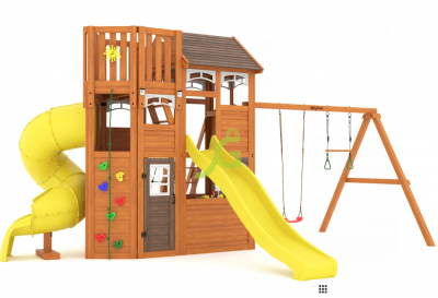 Детские комплексы с качелями - Детская площадка IgraGrad Клубный домик 4 Luxe