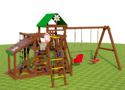 Деревянные детские площадки - Детская площадка Romashka 6 Rich