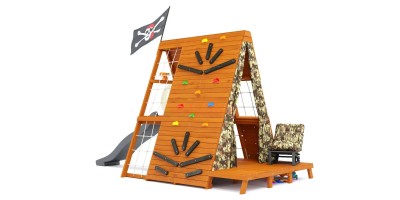 Деревянные детские площадки - Детская игровой комплекс Савушка База-3 (Милитари) с креслом