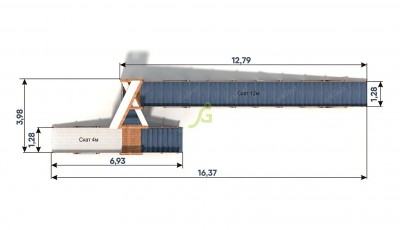 Товары - Зимняя деревянная горка "IgraGrad Snow Fox 12 м" с двумя скатами мод.4
