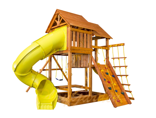 Детские игровые комплексы PLAYGARDEN - Игровая площадка "SkyFort Deluxe"с горкой и горкой-трубой