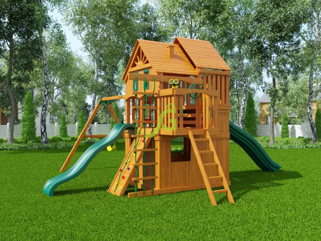 Товары - "Великан 2" (Домик) деревянная детская площадка для дачи