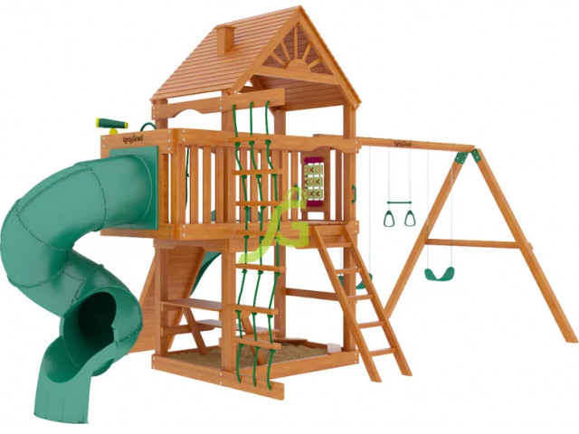 Товары - Деревянная детская площадка для дачи "Шато с трубой" (Дерево)