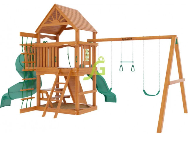 Товары - Деревянная детская площадка для дачи "Шато с трубой" (Дерево)
