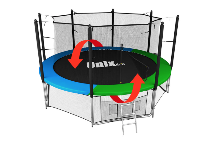 Товары - Пружинный батут с сеткой UNIX 10 FT GREEN / BLUE