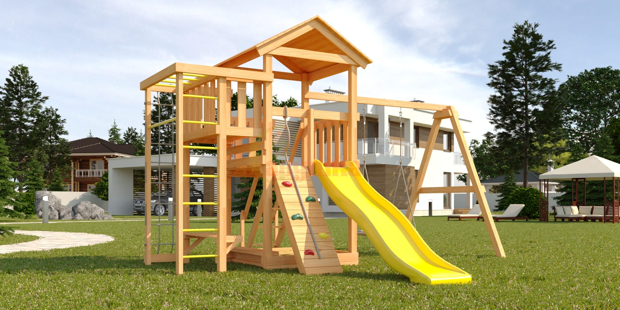 Игровые комплексы Савушка - Детская площадка Савушка Мастер-3 с гнездом 1м