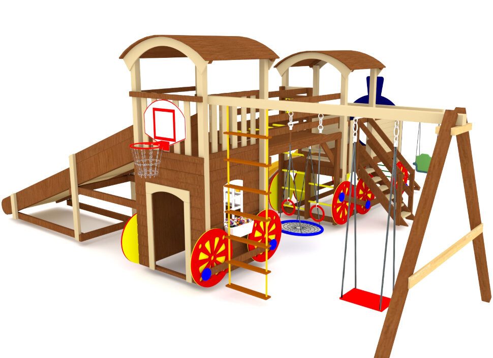 Детские комплексы с качелями - Всесезонная детская площадка Cruiser 4