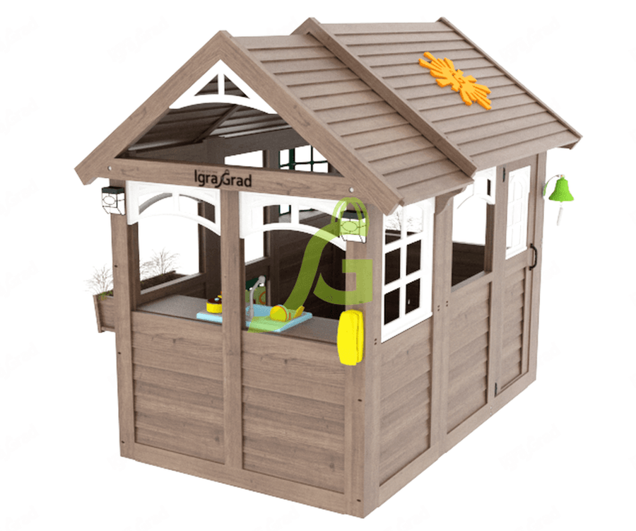 Товары - Детский деревянный домик на дачу IgraGrad Коттедж 2