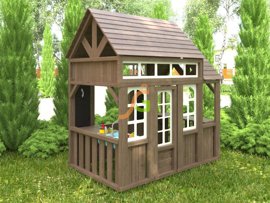 Товары - Детский игровой деревянный домик IgraGrad Коттедж 1