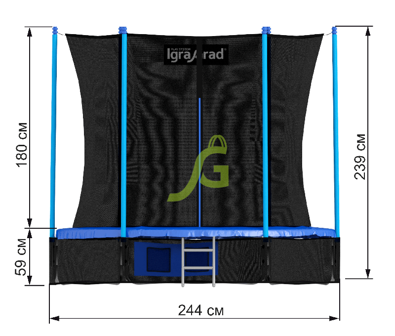 Товары - Батут с защитной сеткой IgraGrad Classic 244 см (8ft)