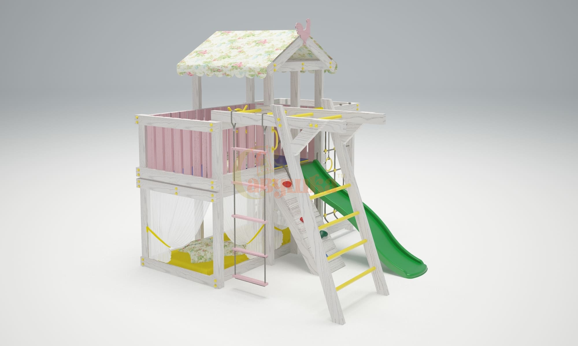 Детские спортивные комплексы для дома - Игровой комплекс - кровать "Савушка Baby - 4"