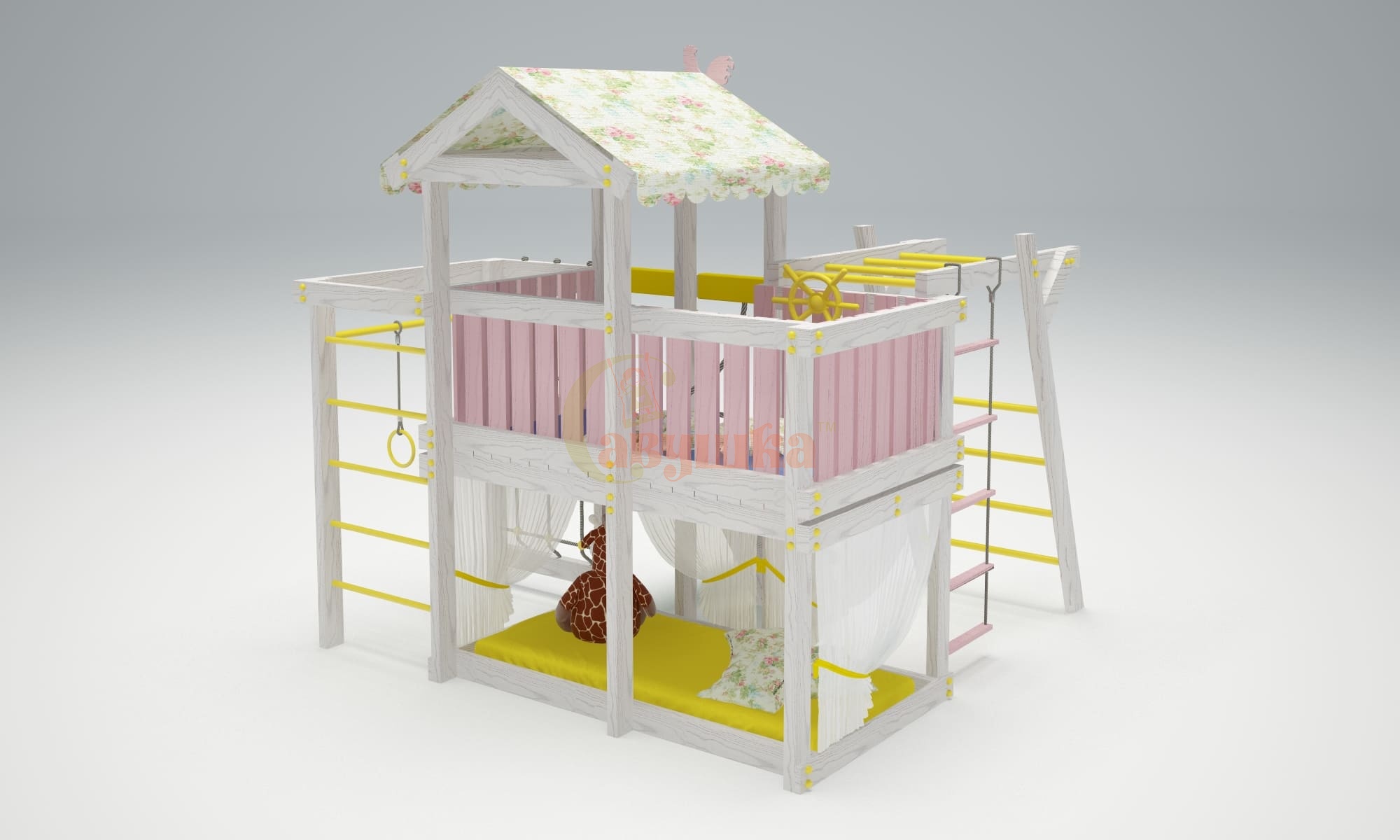 Детские спортивные комплексы для дома - Игровой комплекс - кровать "Савушка Baby - 4"