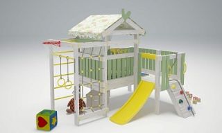 Детские спортивные комплексы для дома - Игровой комплекс - кровать "Савушка Baby - 7/1"