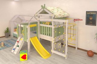 Детские спортивные комплексы для дома - Игровой комплекс - кровать "Савушка Baby - 7"