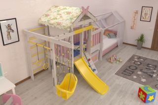Детские спортивные комплексы для дома - Игровой комплекс - кровать "Савушка Baby - 6"