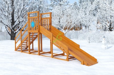 Зимняя горка "IgraGrad Snow Fox Start", скат 4 м