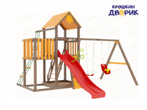 Детские игровые комплексы для улицы - Детская площадка для дачи "Панда с балконом"