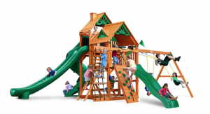 Детские игровые комплексы для улицы - Комплекс «Горец 2» с высокими башнями и тремя горками