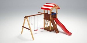 Детские комплексы с горкой и качелями - Детская площадка для дачи "Савушка 5"