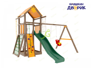 Детские игровые комплексы в Самаре - Деревянная детская площадка "Панда" gride