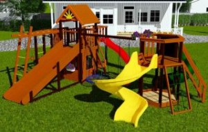 Детские комплексы с горкой и качелями - Детская площадка МАРК 8
