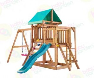 Детские игровые комплексы PLAYGARDEN - Игровая площадка Babygarden с балконом, рукоходом, скалолазкой и горкой 1.8м