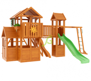 Детские комплексы с качелями - Детская площадка для дачи "Клубный домик Макси