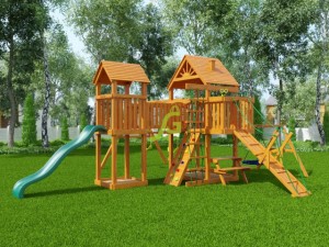 Детские игровые комплексы для улицы - Деревянная детская площадка для дачи "Моряк" (Дерево)