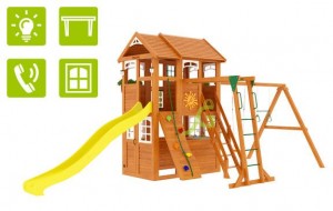 Детские площадки без песочницы - IgraGrad Клубный домик 2 с рукоходом Luxe