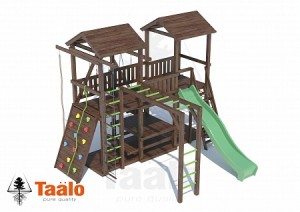 Детские игровые площадки TAALO из лиственницы - Серия D модель 3, детская игровая - спортивная конструкция