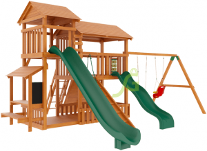 Детские игровые комплексы для улицы - Детская деревянная площадка "IgraGrad Домик 3"