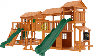 Детские игровые комплексы для улицы - Детская деревянная площадка "IgraGrad Домик 6"