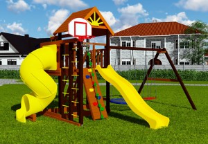 Детские площадки с горкой трубой - Детская площадка "Марк турбо" 1