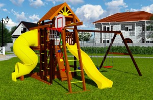 Детские площадки с горкой трубой - Детская площадка "Марк турбо" 2