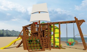 Детские площадки с горкой трубой - Детская площадка Яхта (принцесса моря 4)